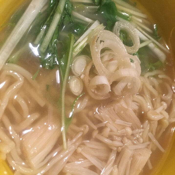 水菜とえのきの醤油ラーメン